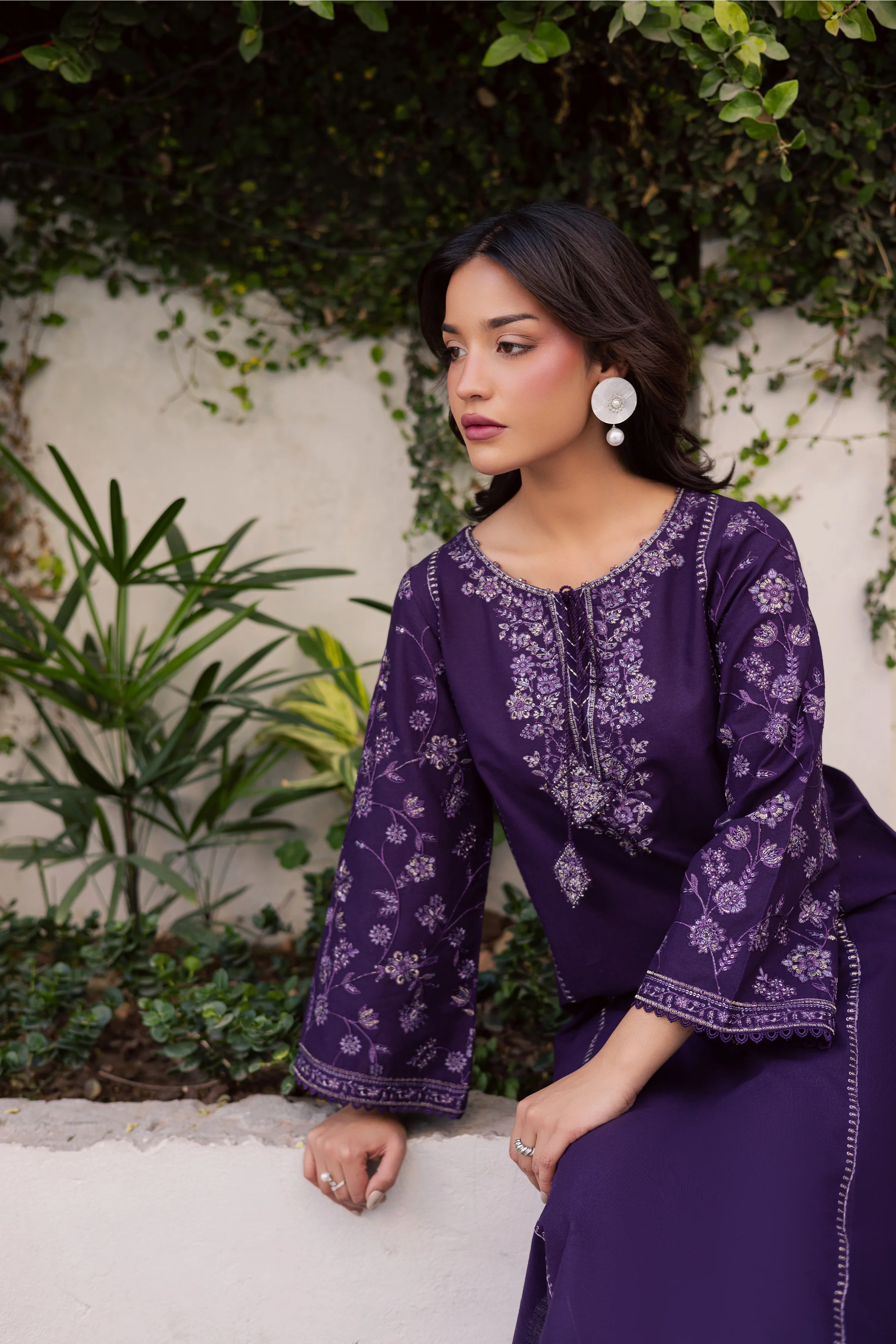 Yuura 2Pc - Embroidered Khaddar Dress - Image 4