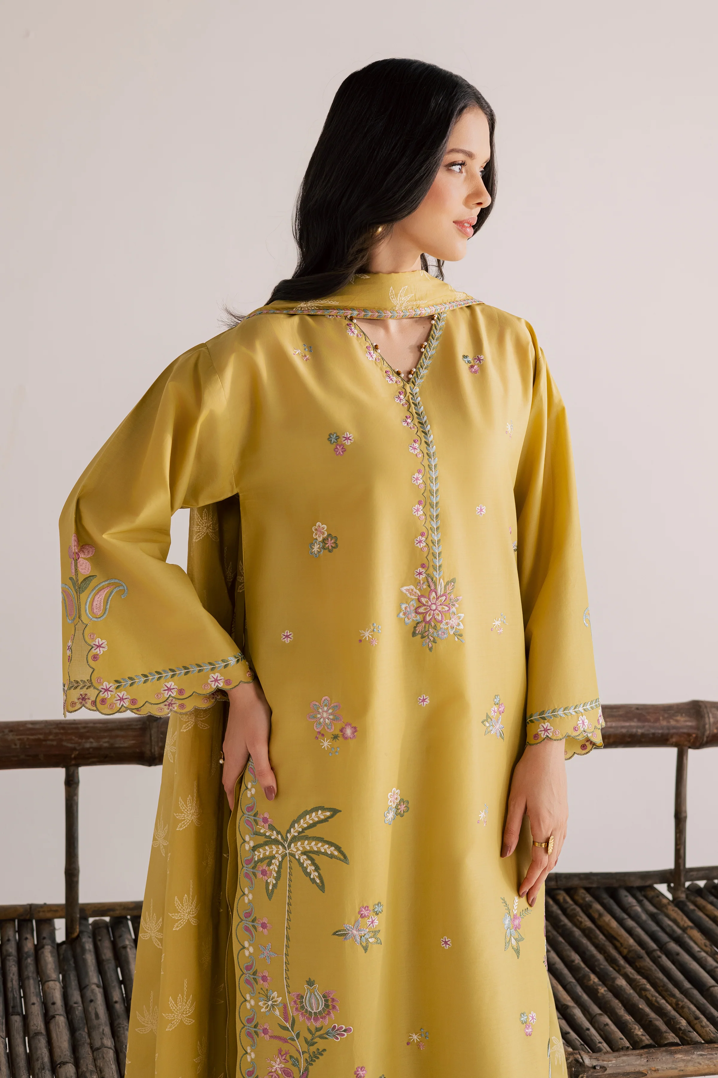 Zaitoon 3Pc - Embroidered Lawn Dress - Image 3