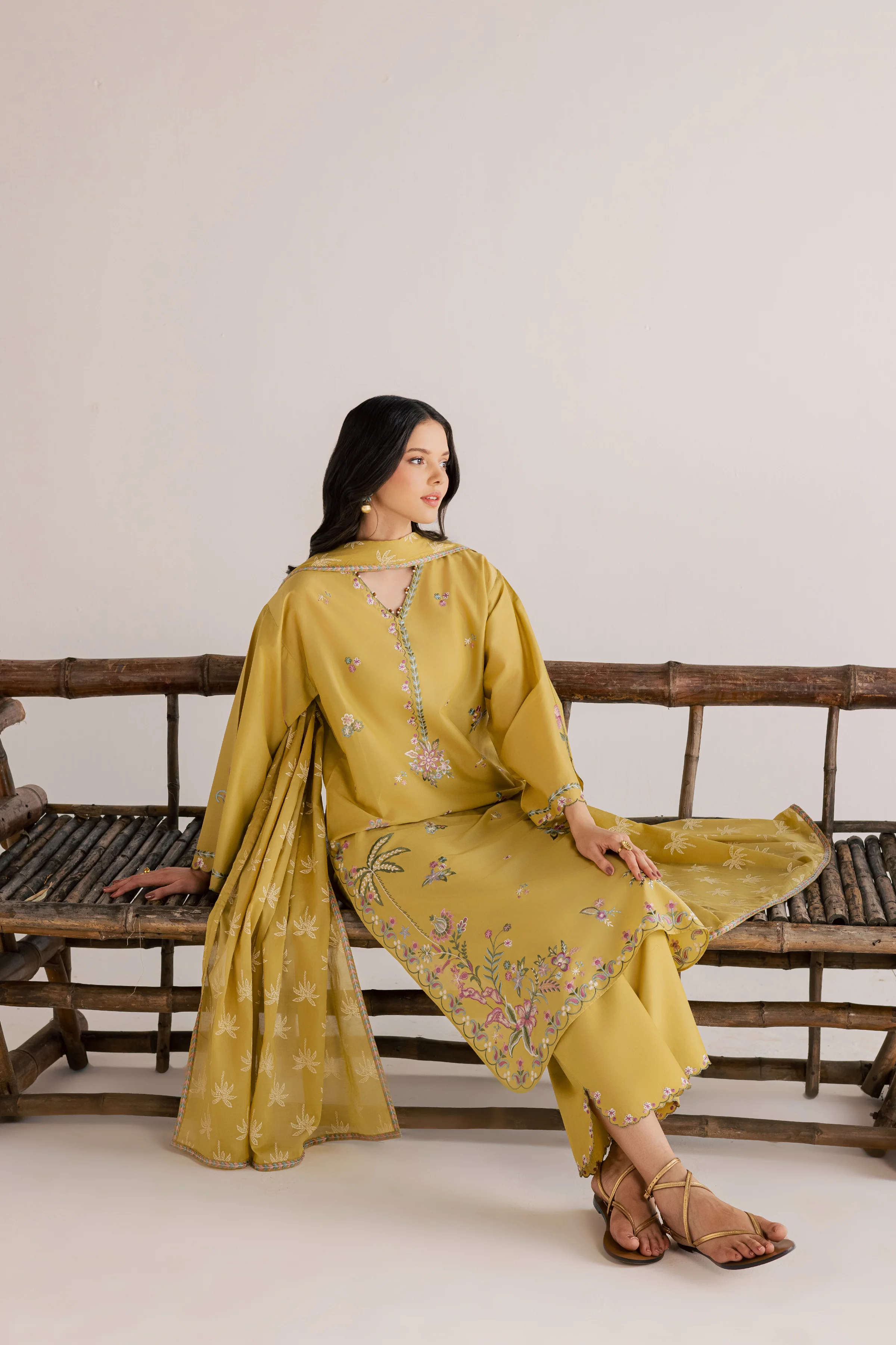 Zaitoon 3Pc - Embroidered Lawn Dress - Image 4